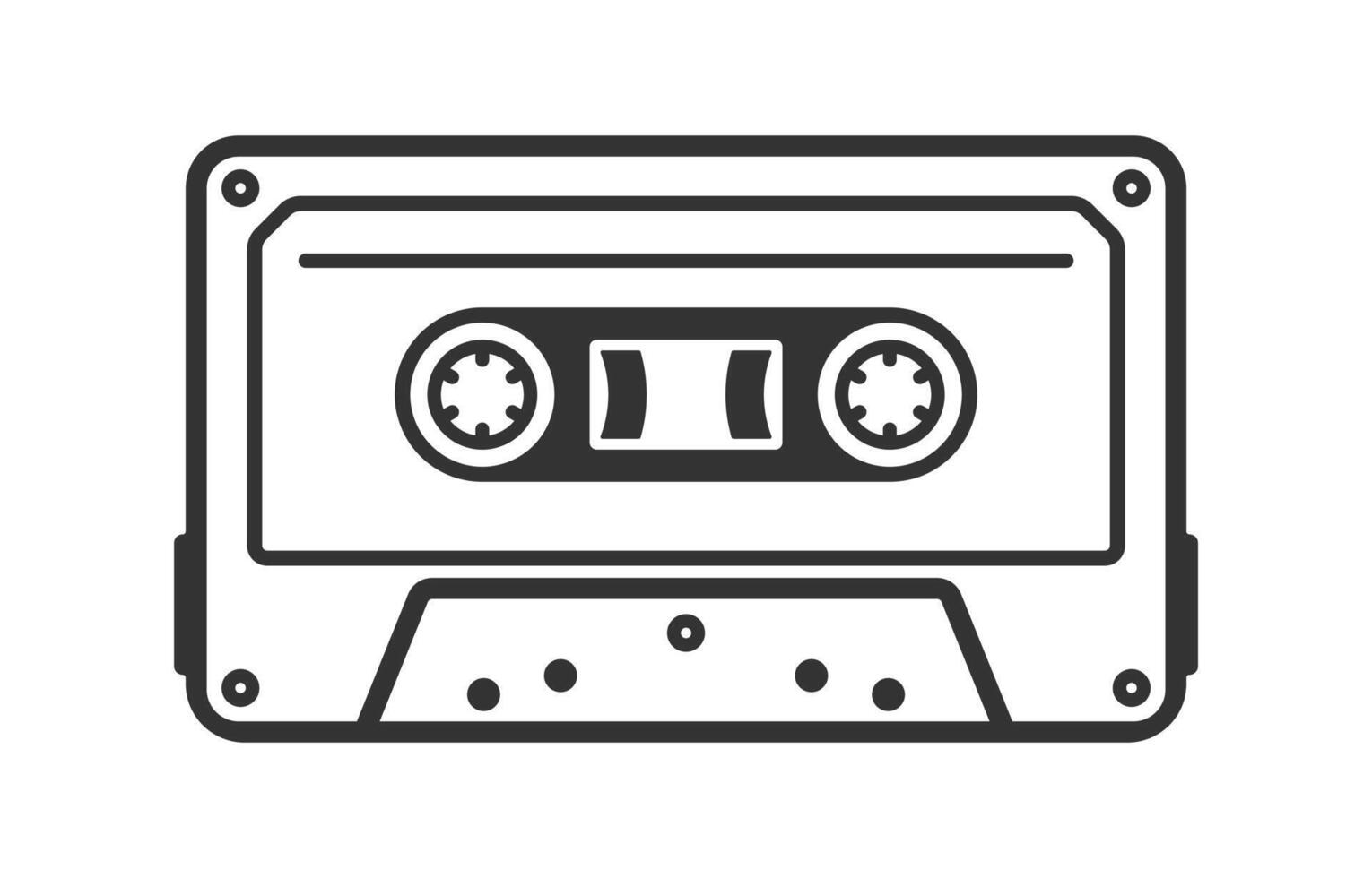 Cassette Tape Retro Vintage Mixtape icon symbol. Vintage 90s cassette logo sign. illustration image. Isolated on white background. vector