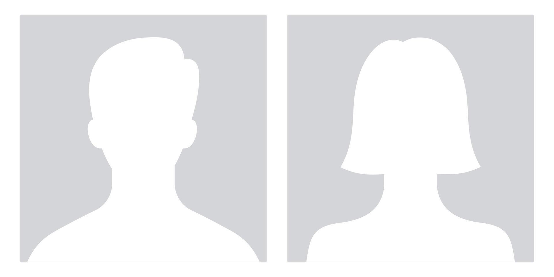 Social network avatar. Default avatar profile icon. Man and woman avatar profile. Male and Female face icon. vector