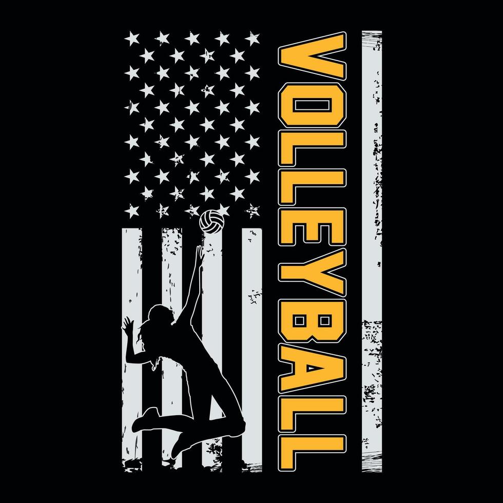 USA flag volleyball t shirt design, , poster or template. vector