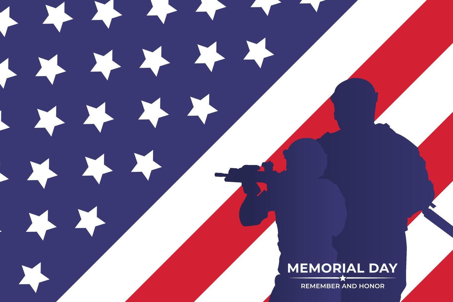 Memorial Day USA Banner. Remember and Honor. vector