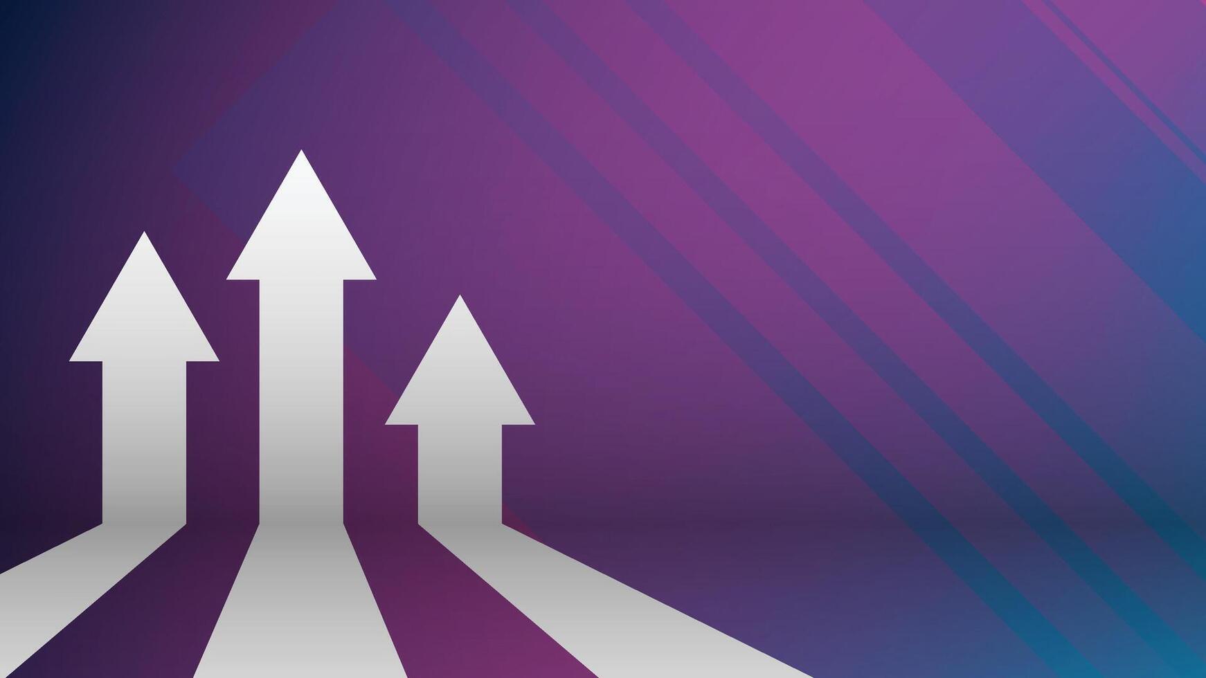 Financial up arrow graph in stock market on blue background vector