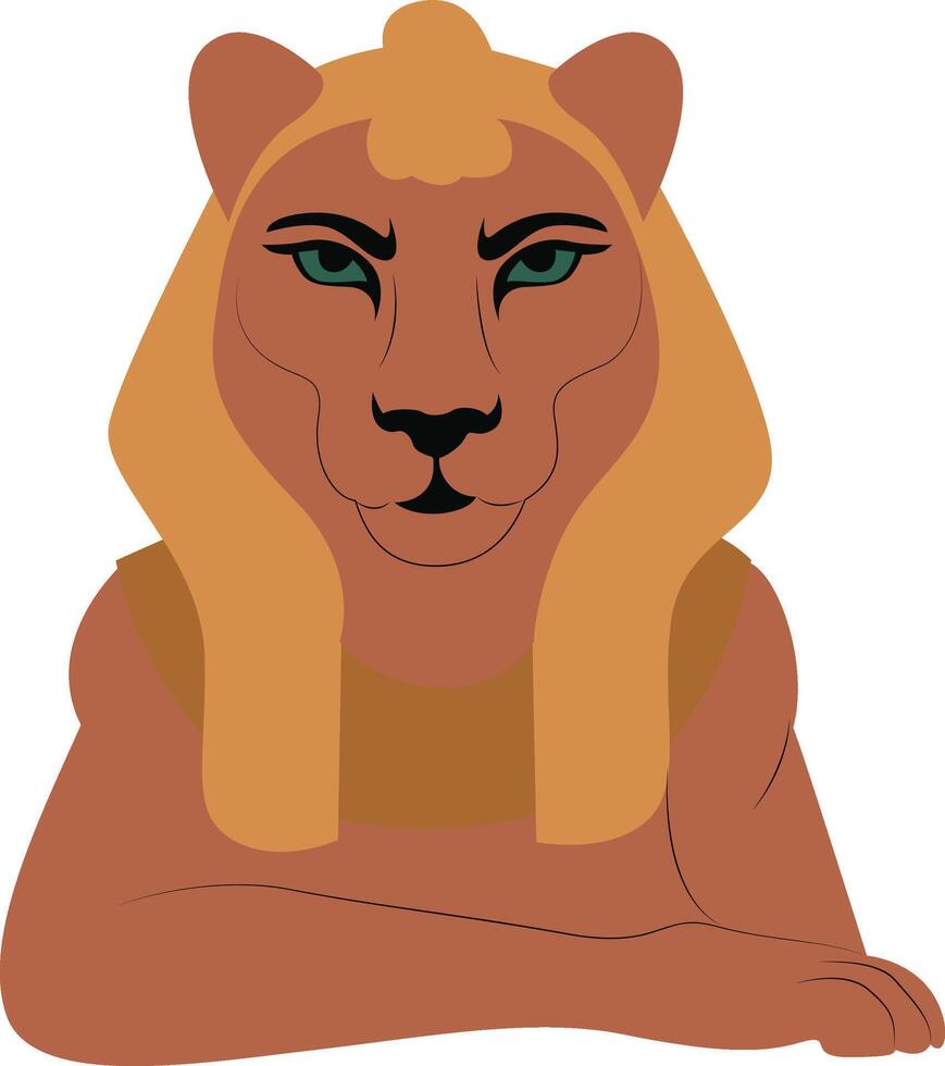 Sekhmet god, goddess peeking, God of medicine and war, Ancient Egyptian Lioness Goddess Statue vector