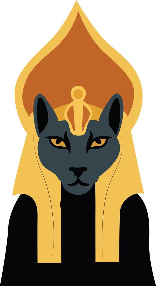 Sekhmet god, goddess peeking, God of medicine and war, Egyptian Cat Goddess Bastet Artwork vector