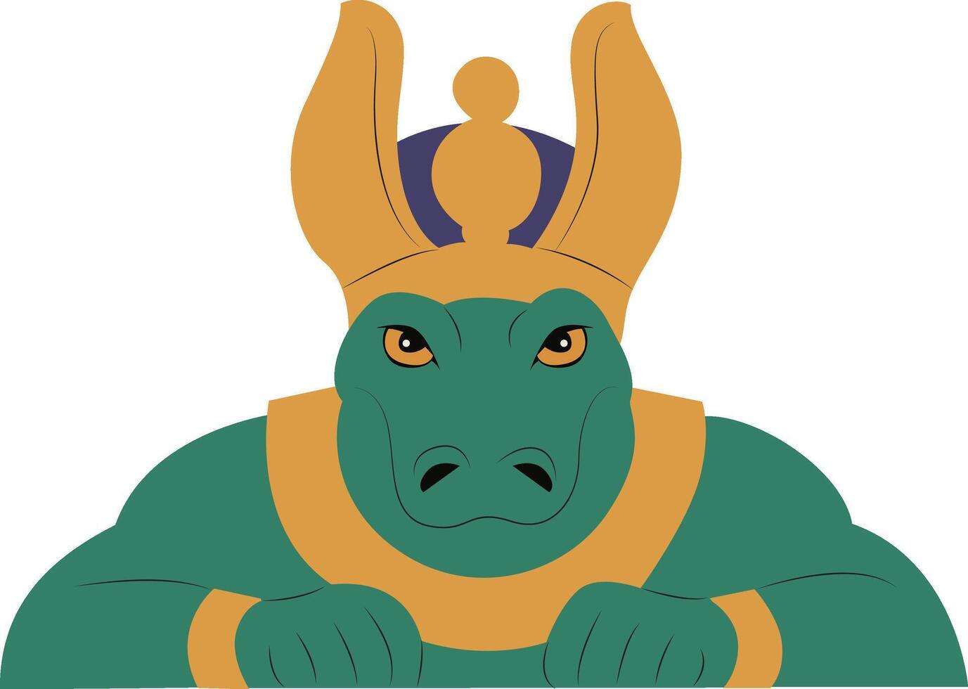 Sobek god peeking, Ancient Egyptian Crocodile God Icon vector