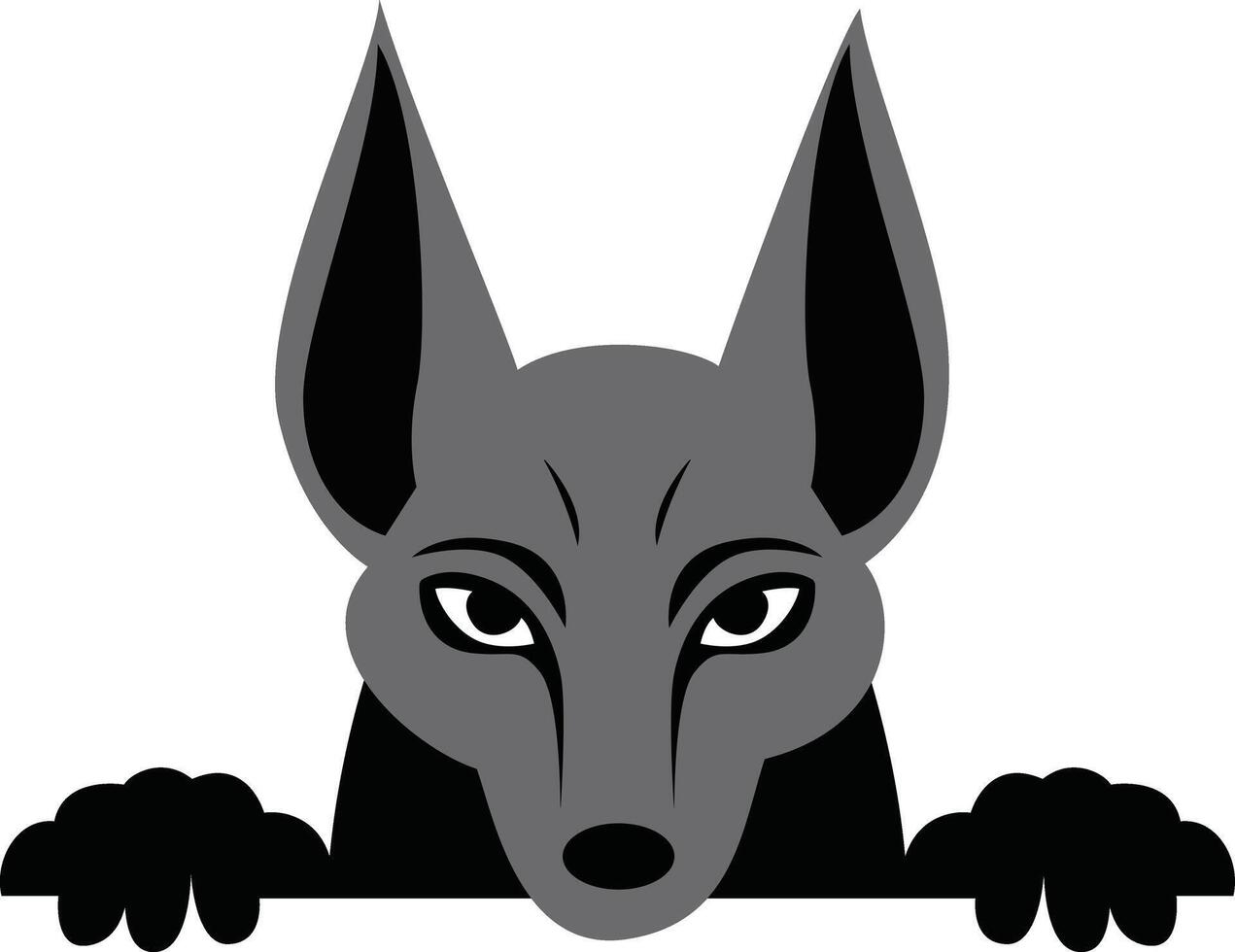 Wepwawet god, Gray Wolf Head Silhouette Design vector