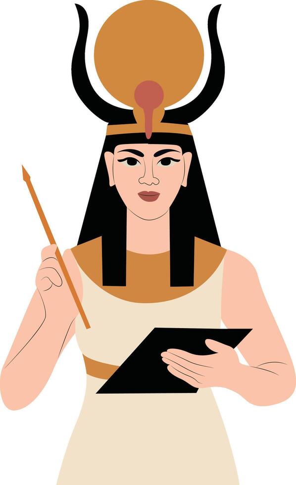 Serqet goddess peeking, Egyptian Queen Writing Tablet Pharaoh vector