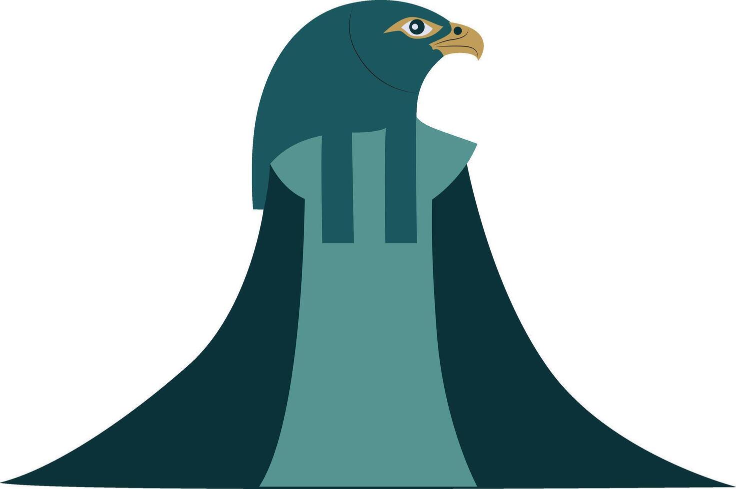Meretseger goddess peeking, Goddess of the Valley of the Kings, Egyptian Falcon God Robe Illustration vector