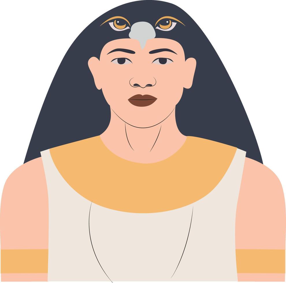 Qebehsenuef god peeking, Ancient Egyptian Priest Illustration Art vector