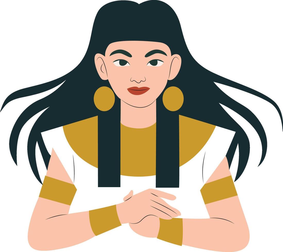 Renpet goddess, Goddess of the New Year, Egyptian Queen Portrait Art Illustration vector