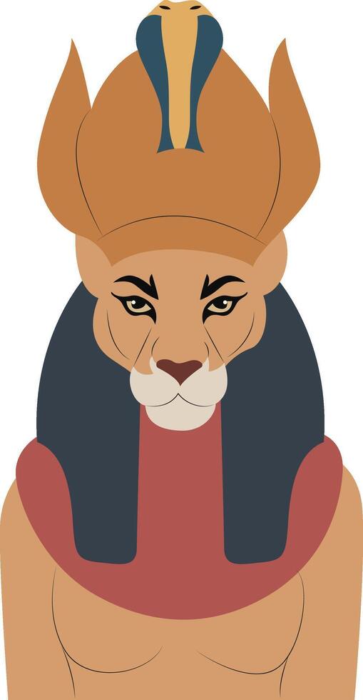 Sekhmet god, goddess peeking, God of medicine and war, Sekhmet Lioness Goddess Egypt Icon vector