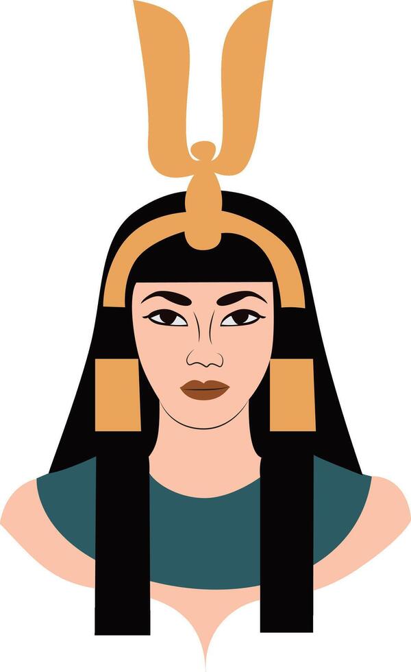 Nephthys goddess peeking, Ancient Egyptian Queen Portrait Art vector