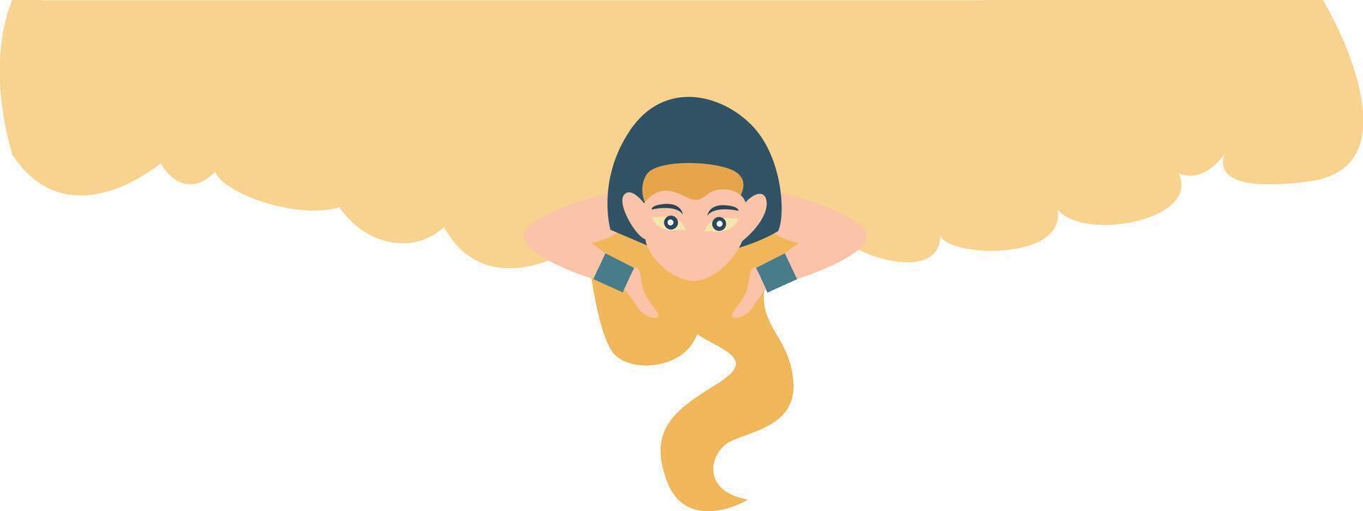 Taweret goddess, Goddess of Pregnancy, Blonde Woman Emerging Cloud Banner vector