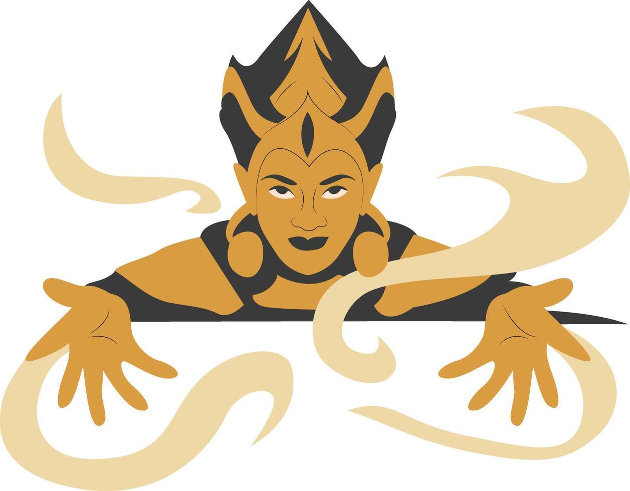 Peeking at the Ancient Power of Heka Magic, Golden Goddess Emerging Mystic Art vector