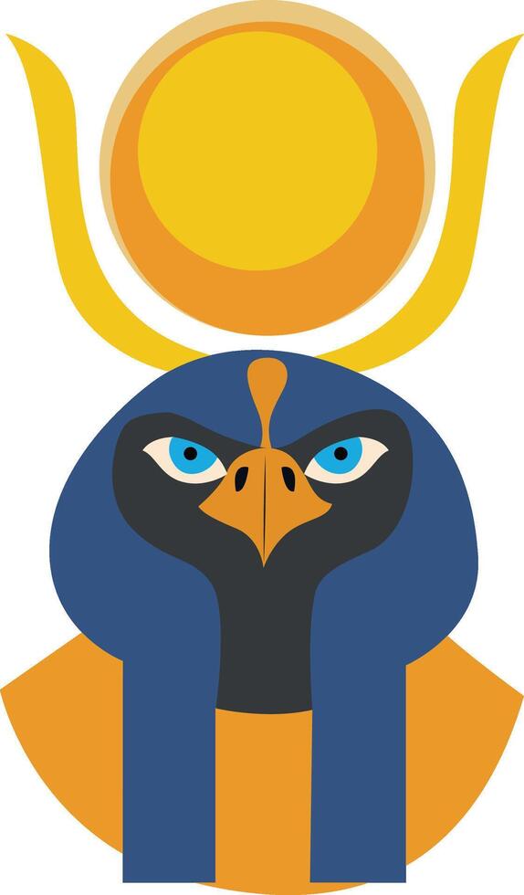 Horus god peeking, God of the sky, patron of Pharaoh god, Horus Egyptian God Icon Design Art. vector
