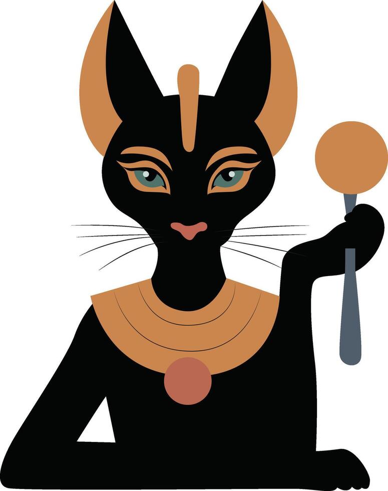 Bastet goddess peeking, Bastet Goddess Egypt Ancient Cat Icon vector