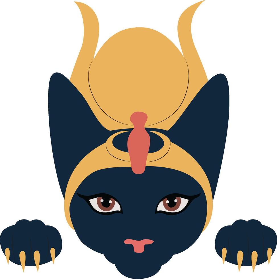 Bastet goddess peeking, Egyptian Cat Goddess Head Peek vector