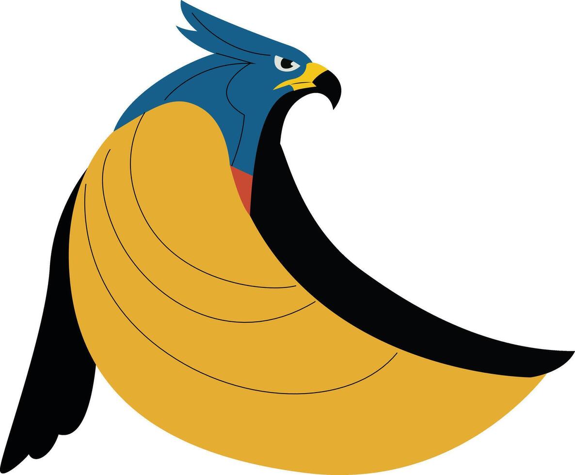 Horus god peeking, God of the sky, patron of Pharaoh god, Stylized Bird Crescent Moon Design Logo vector