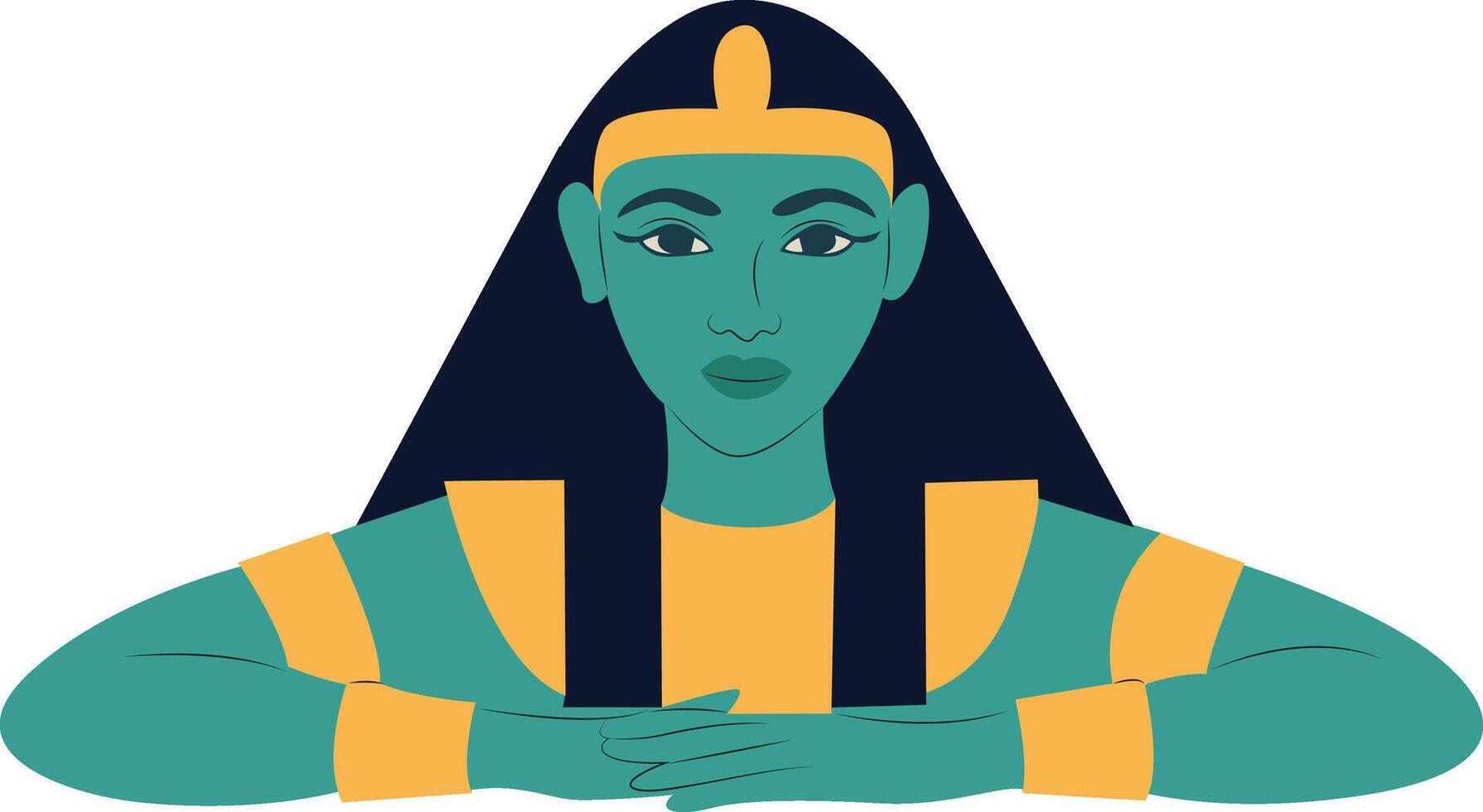 Nephthys goddess peeking, Ancient Egyptian Queen Portrait Illustration vector