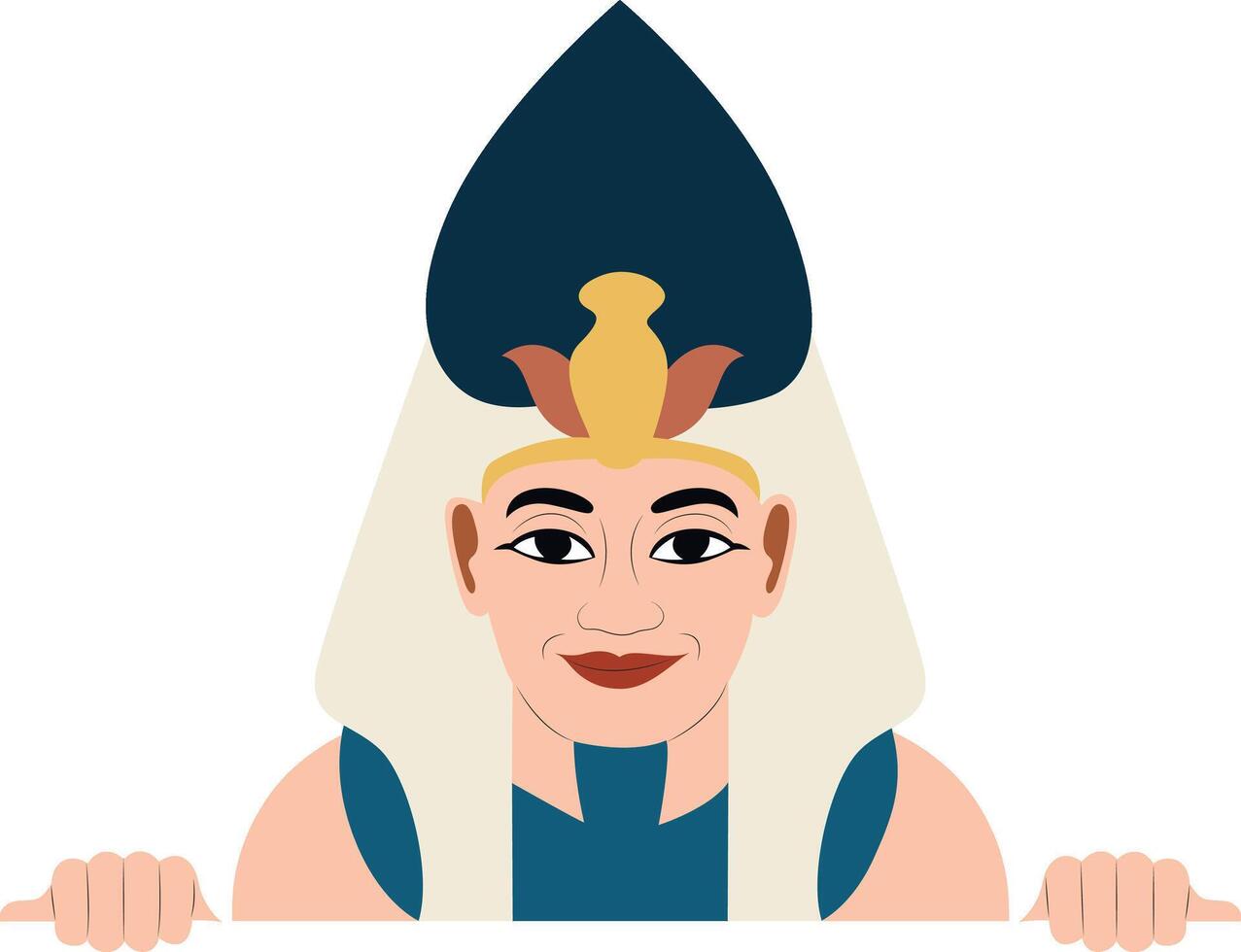 Hapi god peeking, God of the Nile god, Ancient Egyptian Pharaoh Illustration Art vector