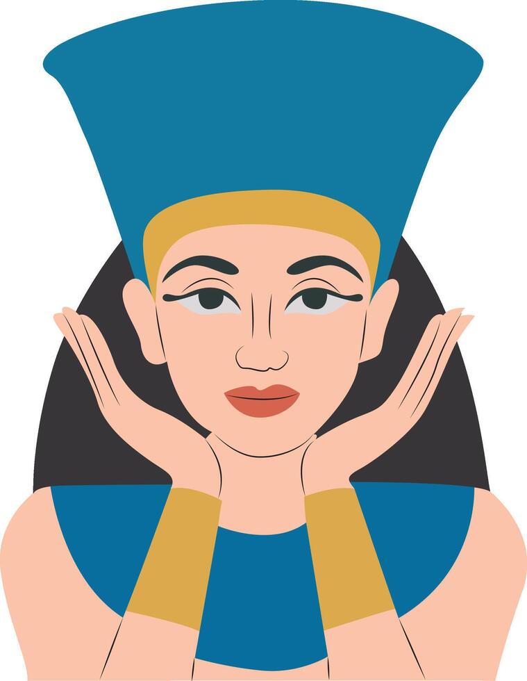 Amunet peeking, Wife of Amun god, Egyptian Queen Portrait Artistic Design vector