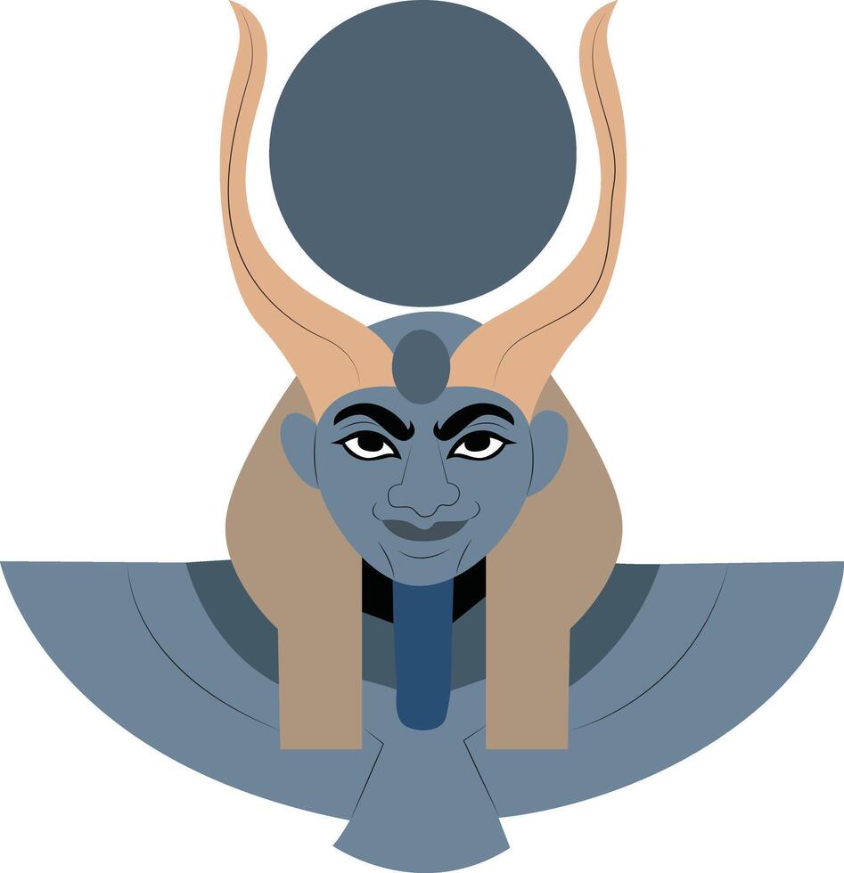 Khonsu god peeking, Egyptian Deity Stylized Art Portrait vector