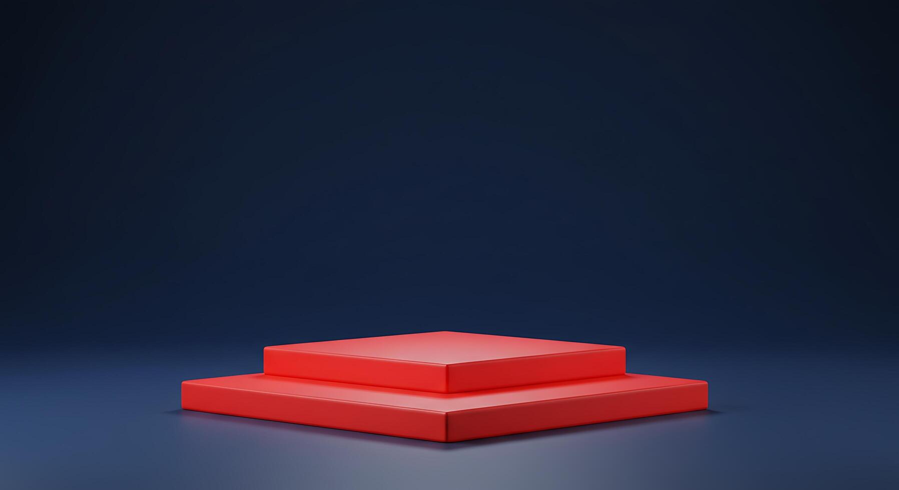 Red box on a dark background 3d render photo
