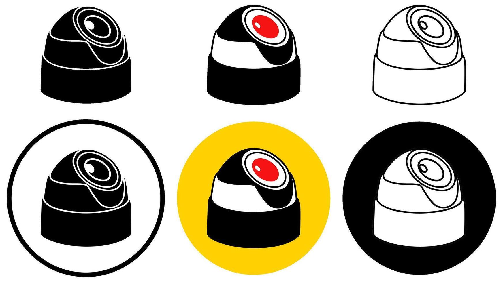 set CCTV camera system icon. Home Security camera logo design illustration vector