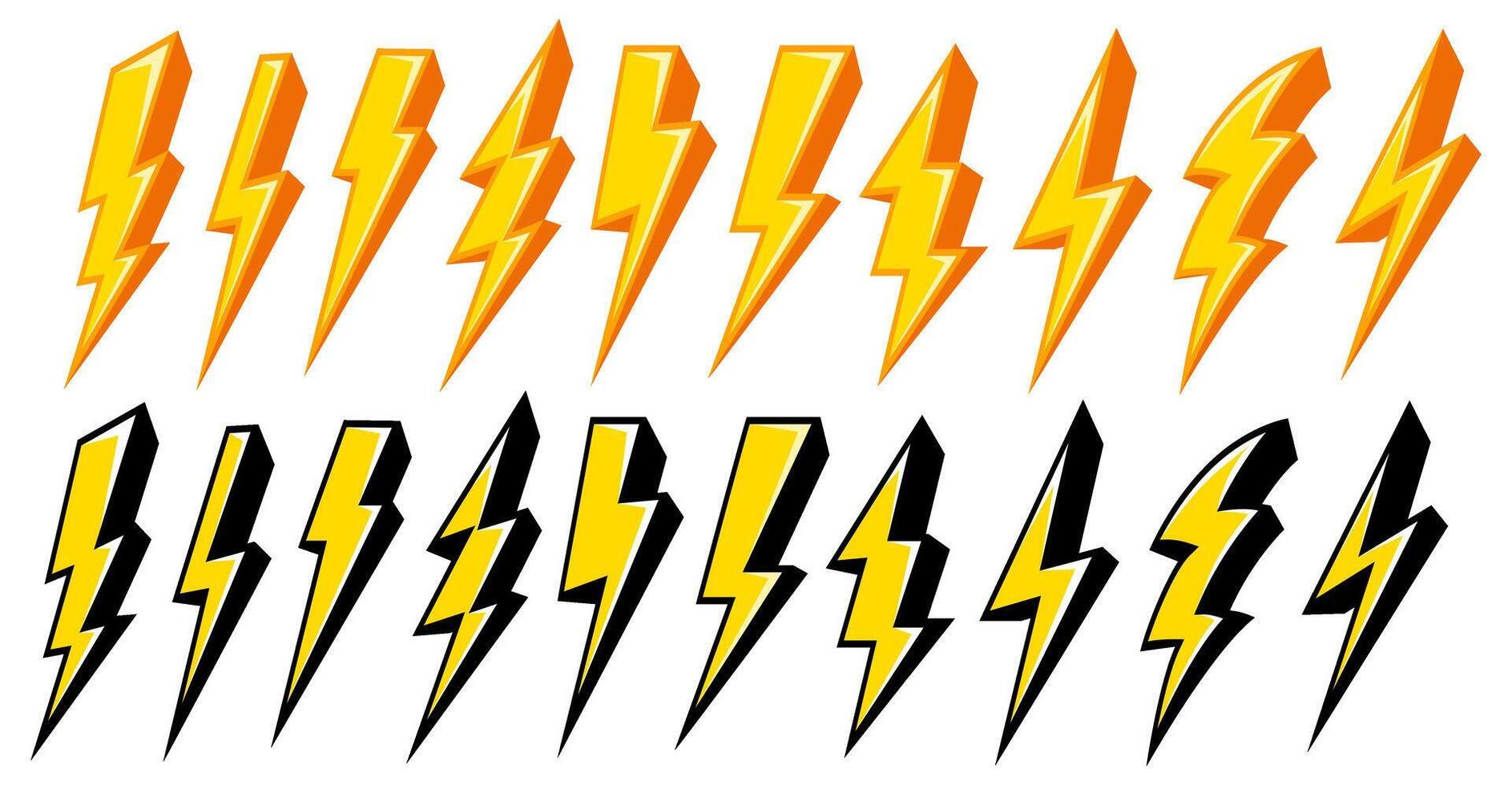 set lightning icon. modern flash sign. trendy power symbol design illustration vector