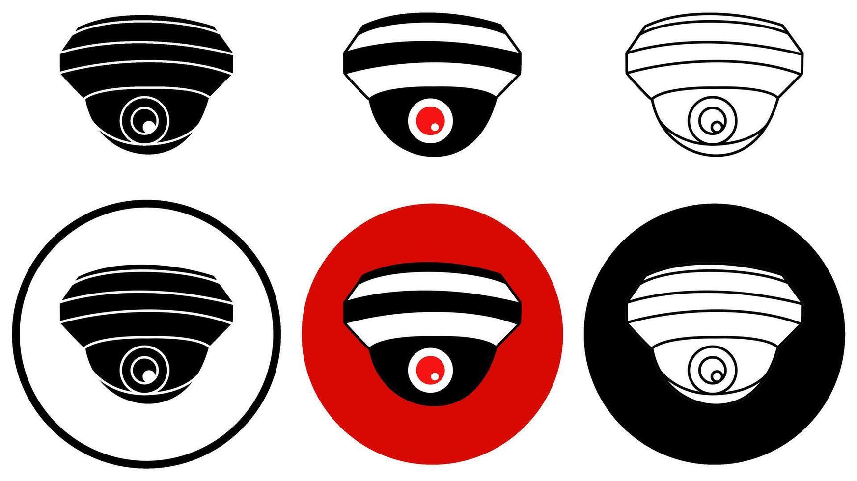 set collections Security surveillance camera CCTV icon sign. Home security camera logo illustrations vector