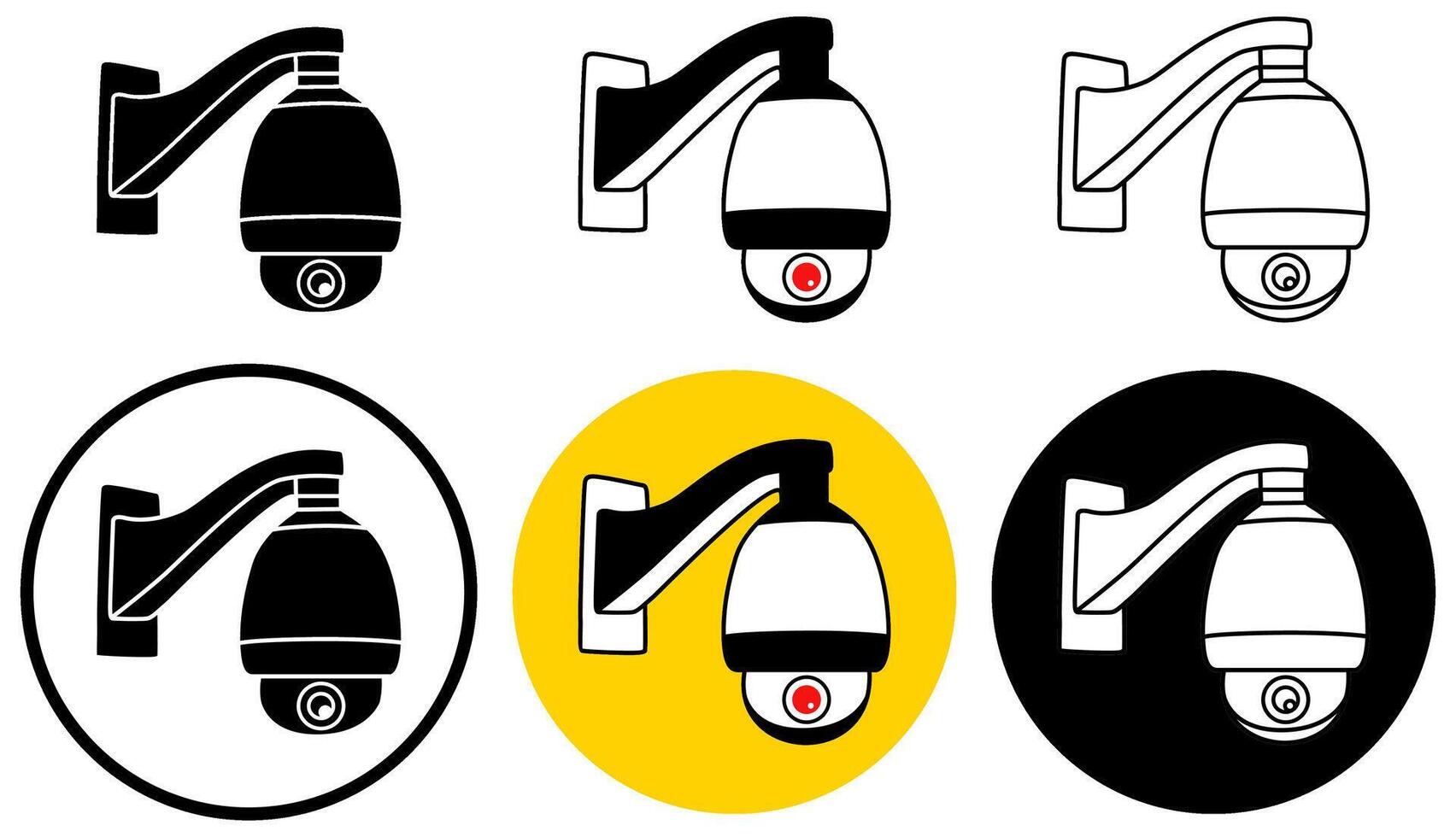 set Modern public CCTV icon sign. Street security camera logo design illustrations vector