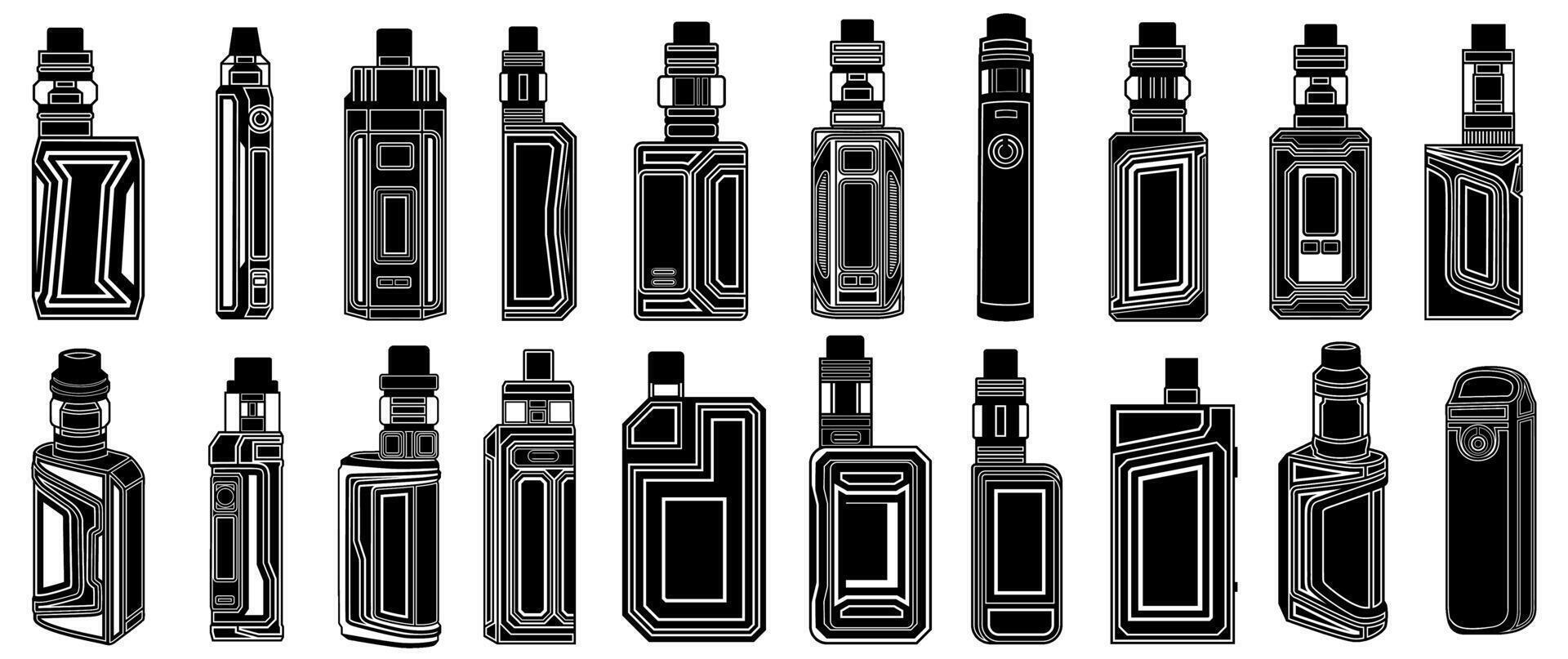 set vape icon logo. trendy smoke devices symbol design illustration vector