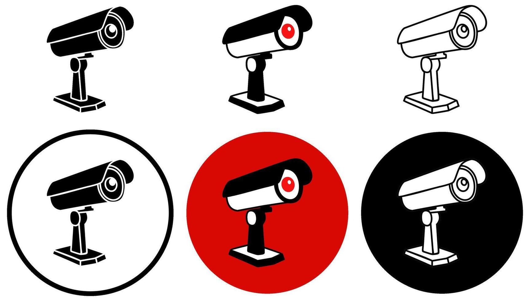 set Modern CCTV camera icon.security monitoring camera logo illustration vector