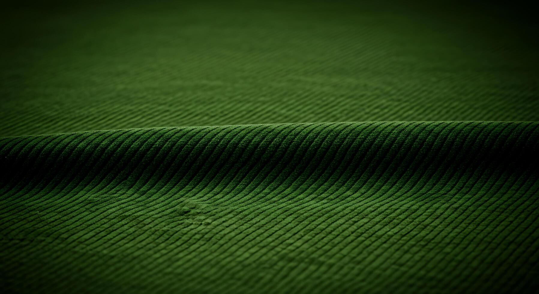 Green fabric background with a wavy pattern photo