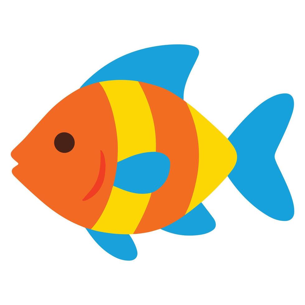 Zoo tropical Fish illustration, Colorful tropical Fish art, Colorful Safari Animal Clipart, Animal design sublimation vector