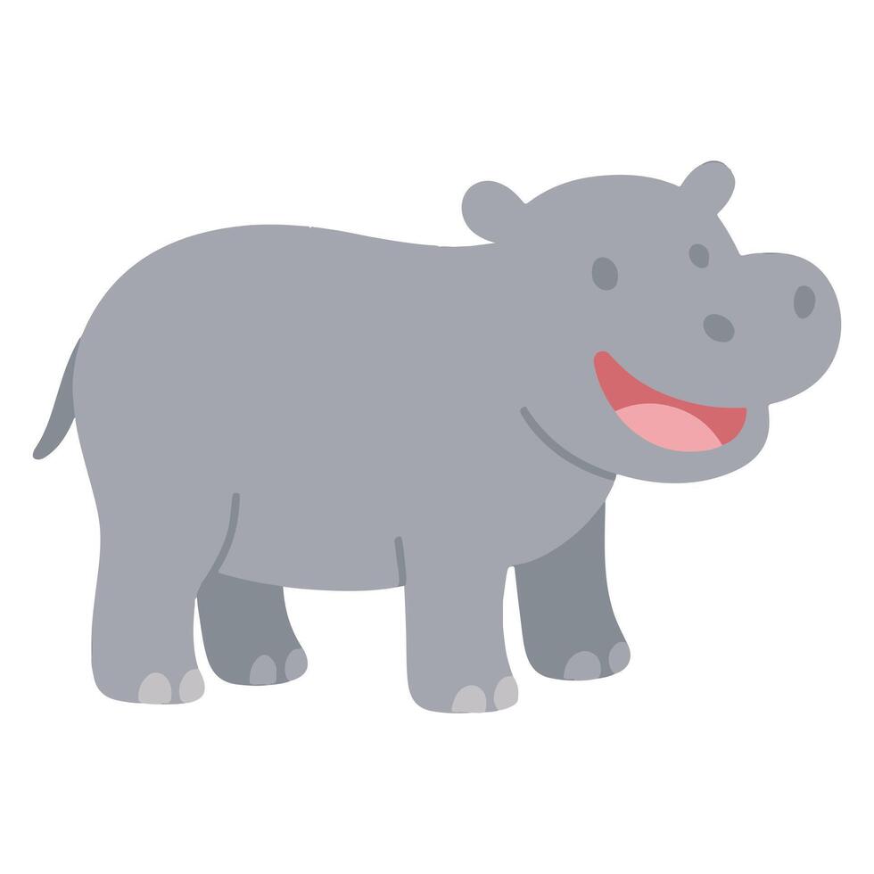 Zoo Hippopotamus illustration, Colorful Hippopotamus , Colorful Safari Animal Clipart, Animal design sublimation vector