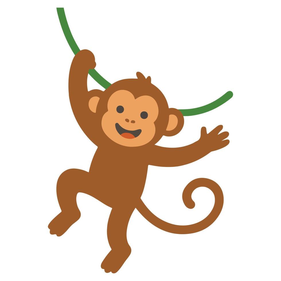 Zoo Monkey illustration, Colorful Monkey art, Colorful Safari Animal Clipart, Animal design sublimation vector