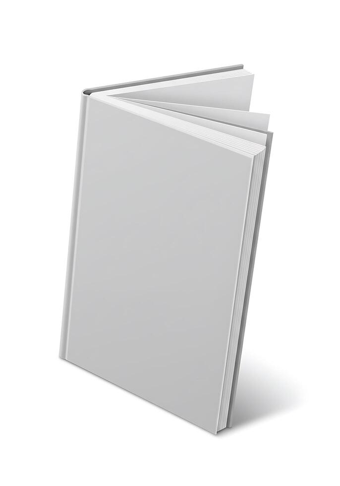 Blank book on white background, illustration photo