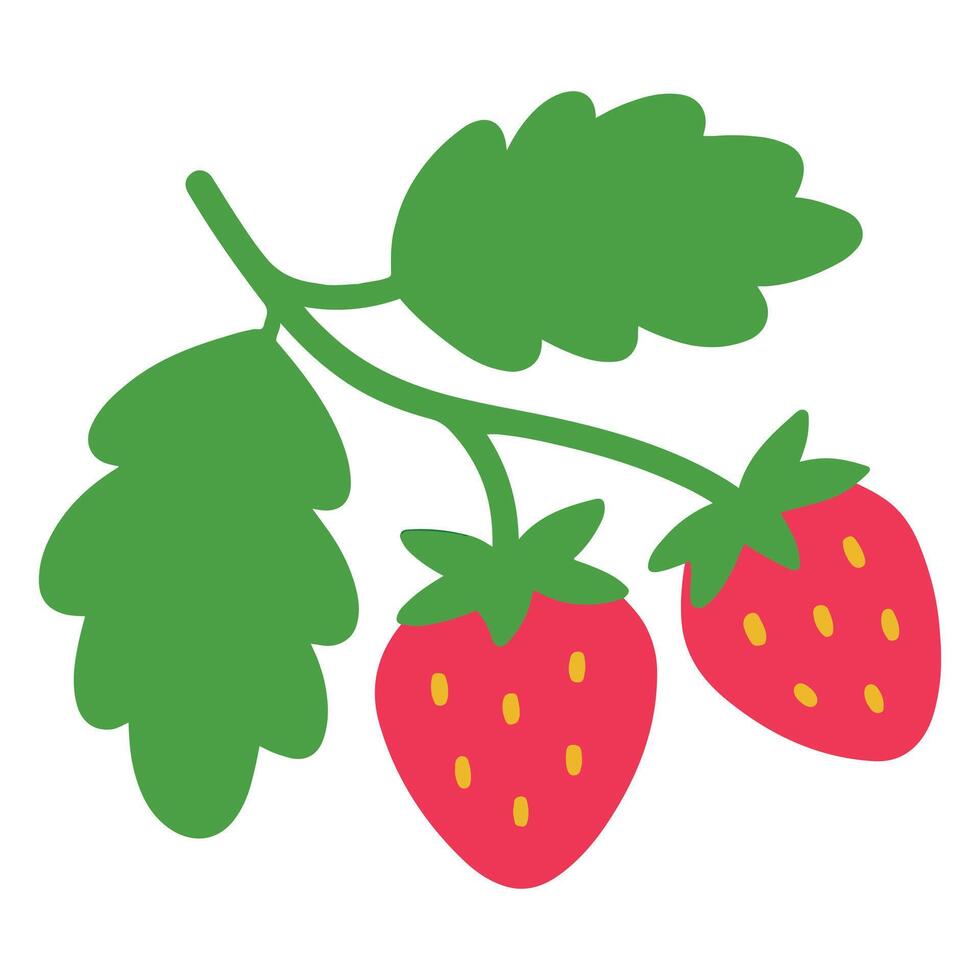 Strawberry illustration, Garden Strawberry isolated, Colorful Gardening Clipart, Gardener design sublimation vector