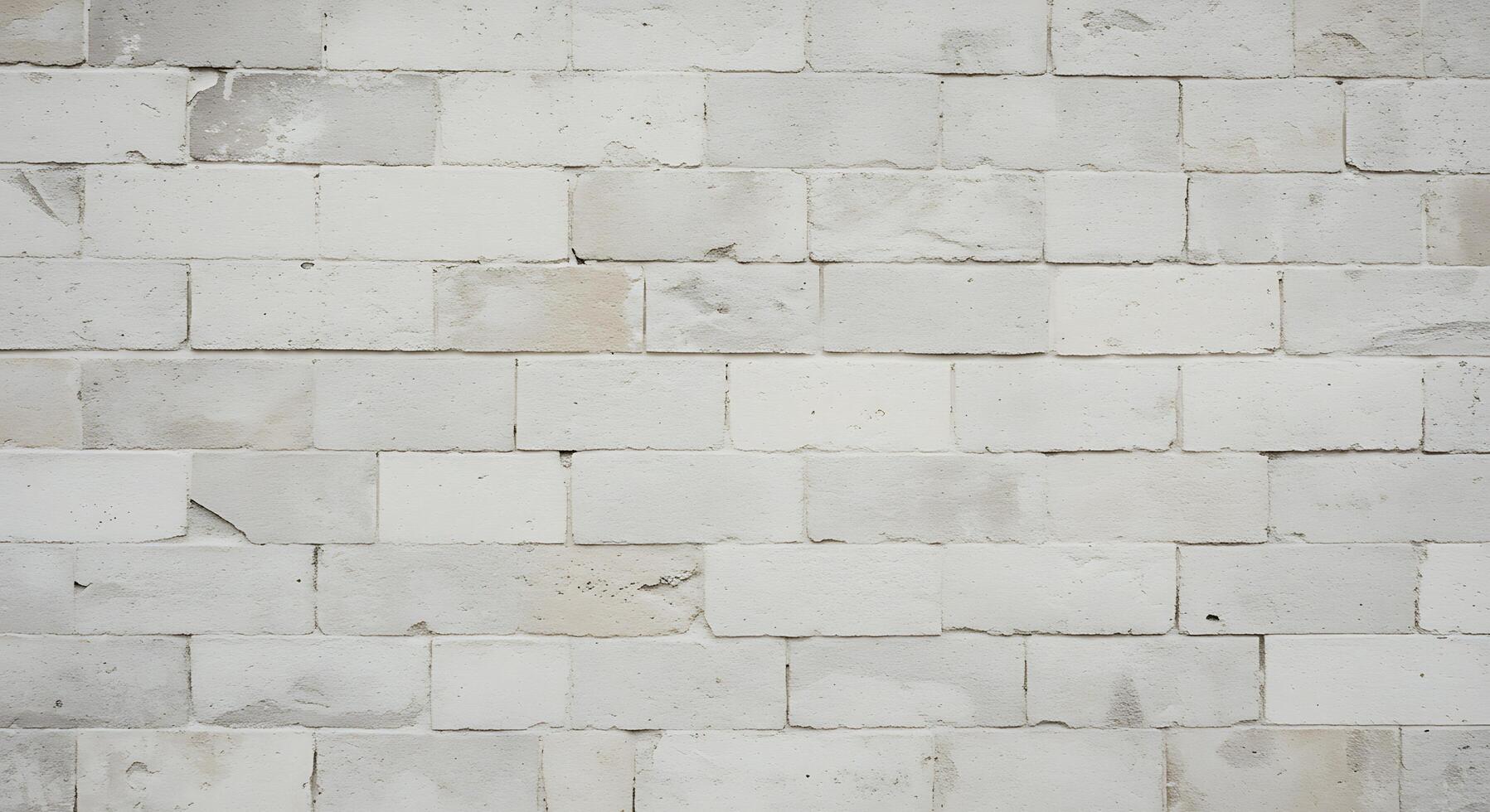 A white wall with many different colored bricks photo