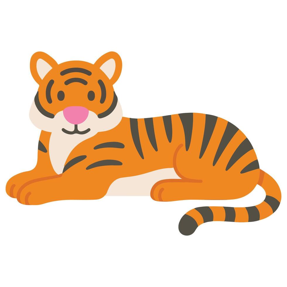 Zoo Tiger illustration, Colorful Tiger art, Colorful Safari Animal Clipart, Animal design sublimation vector