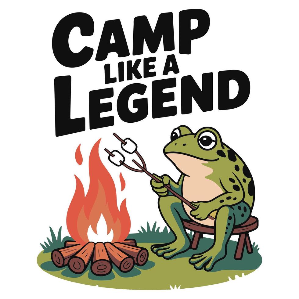 Nature Adventure Campfire Scene Graphic vector