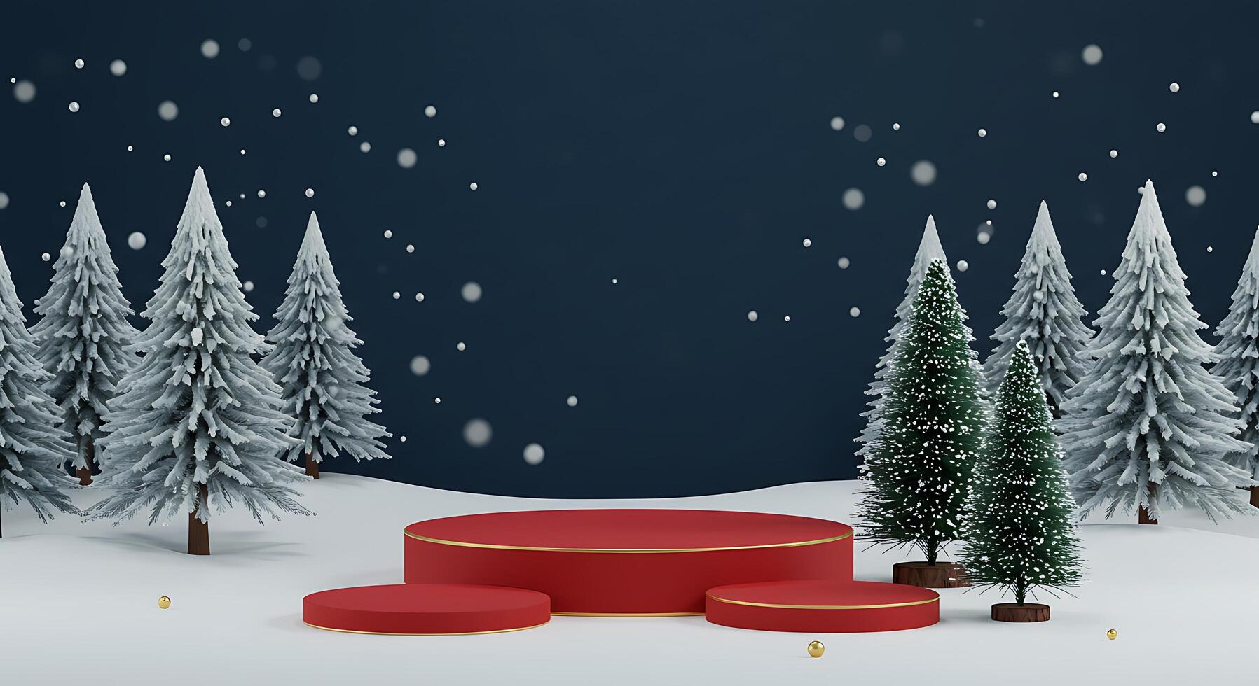 Christmas tree and snow background photo
