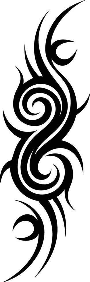 Ornamental Tribal Tattoo Flash Unique Ink Composition vector