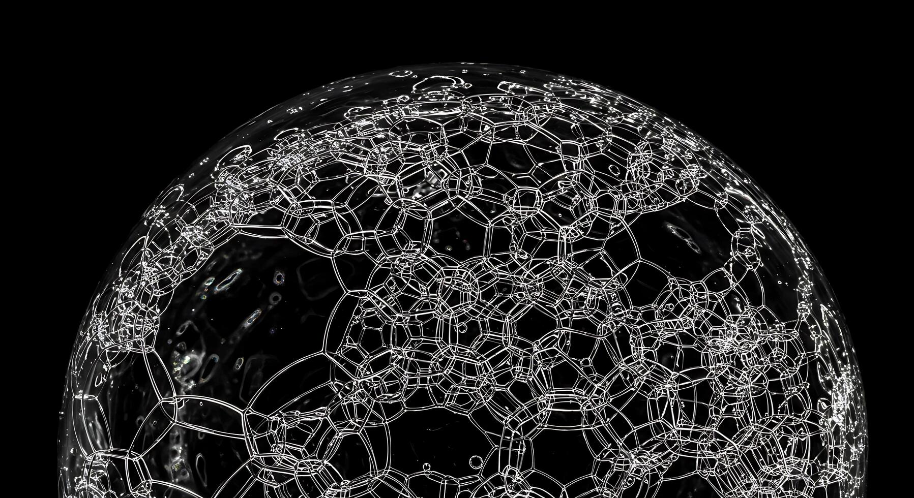 A glass sphere with a black background photo