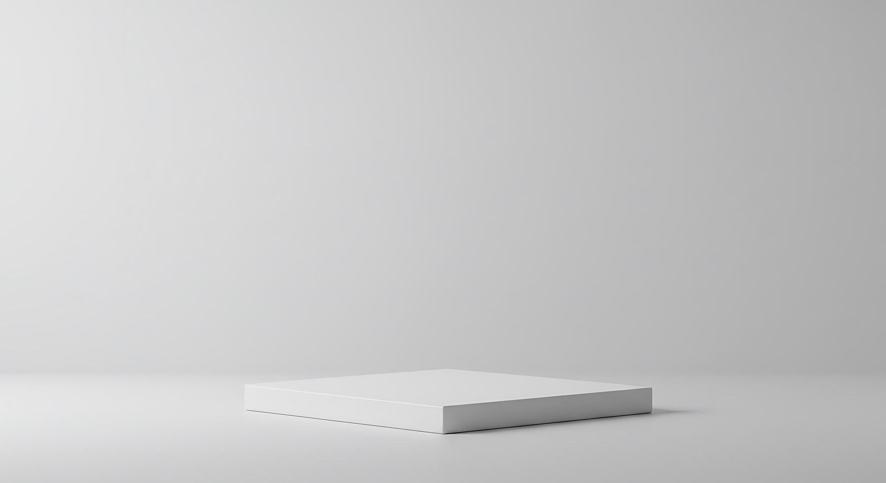 3d render of a white box on a grey background photo