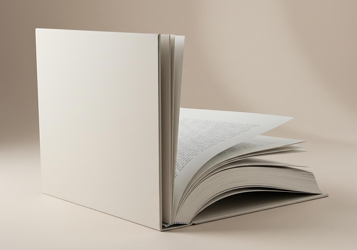 Open book on a beige background 3d render photo