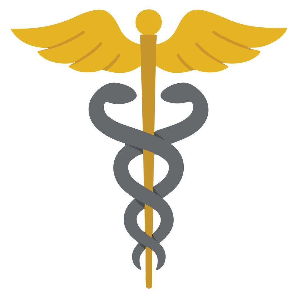 Caduceus medical equipment, Healthcare tools illustration, hospital design sublimation vector