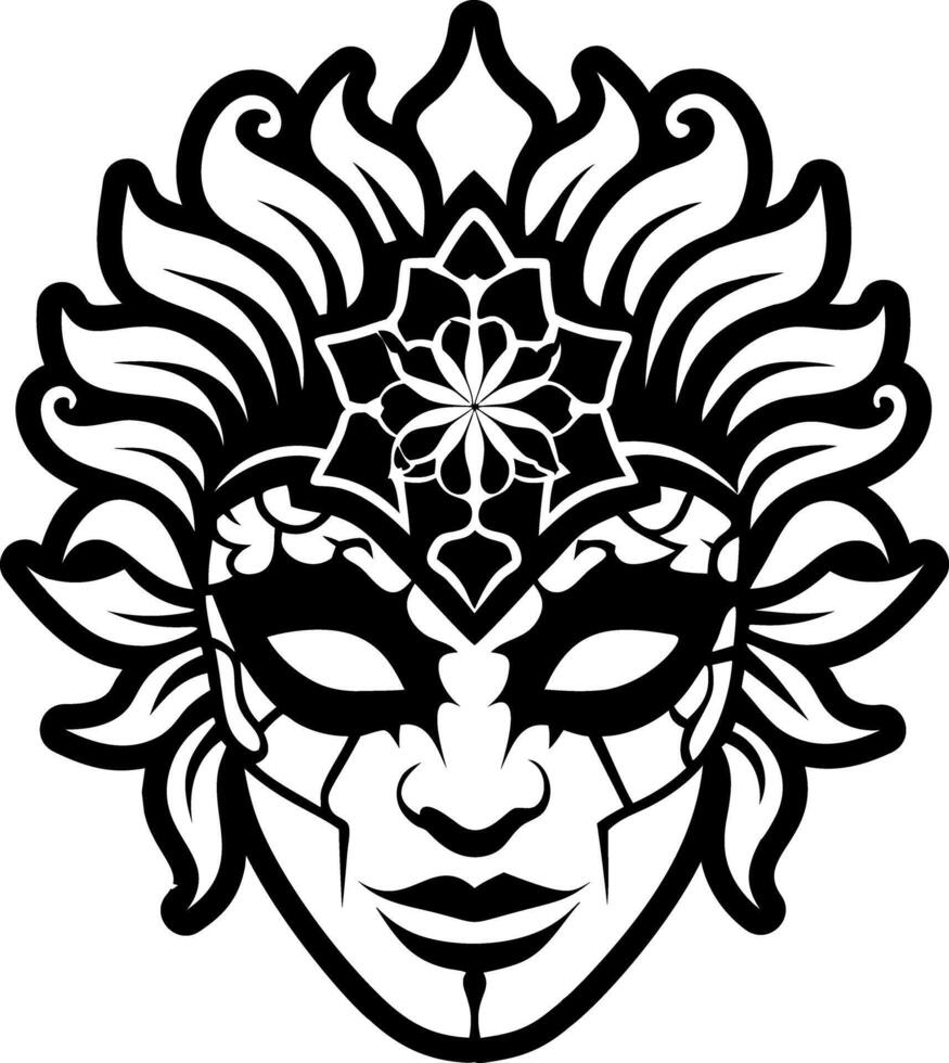 A filled style icon depicting venice mask vector