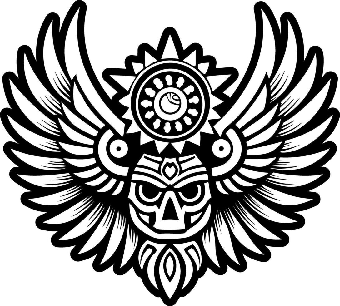 Wings tattoo icon in glyph style vector