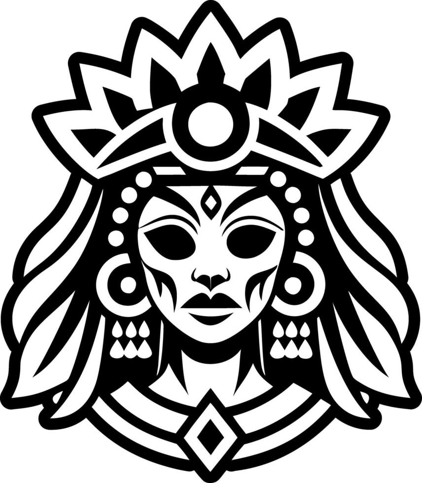 Mexican queen icon in solid style vector